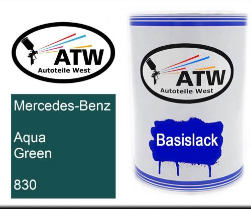 Mercedes-Benz, Aqua Green, 830: 500ml Lackdose, von ATW Autoteile West.